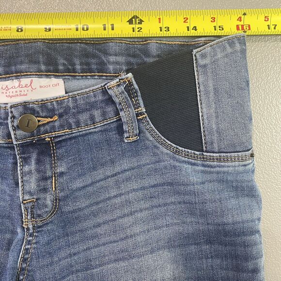 ISABEL MATERNITY Jeans Low Rise Bootcut Under Belly Stretch Denim Womens 6 Blue - Picture 7 of 9